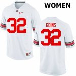 NCAA Ohio State Buckeyes Women's #32 Elijaah Goins White Nike Football College Jersey XBK4045WQ